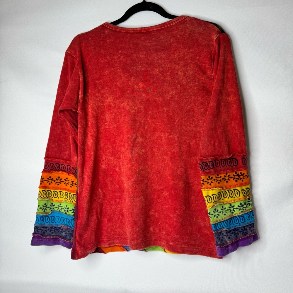 Vintage Women’s Nepal Rising International Patchwork Boho Top - Picture 4 of 4